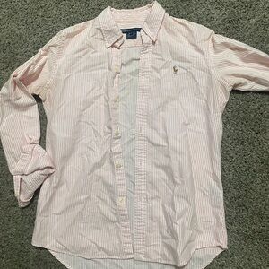 Pinstriped Pink and White Ralph Lauren Polo Button Down